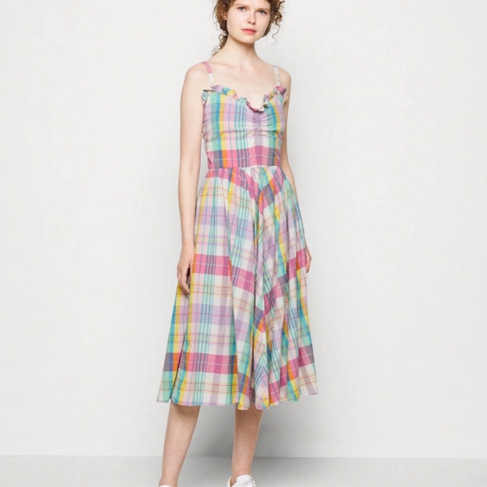 Polo Ralph Lauren Madras Pastel Spring Cotton Dress size 14